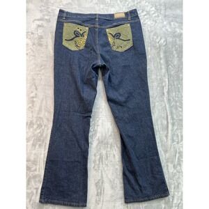 Roca Wear Jeans Womens Plus Sz 20 Blue Bootcut Embroidered Western Boho Denim